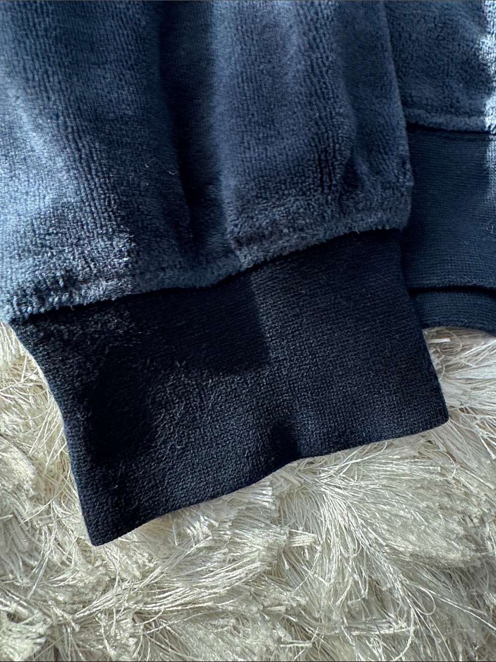 JCREW XS Plush Navy Blue Velour Hoodie & Joggers Set - Picture 9 of 14